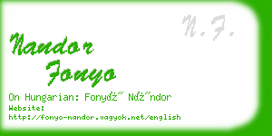 nandor fonyo business card