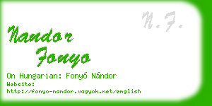 nandor fonyo business card